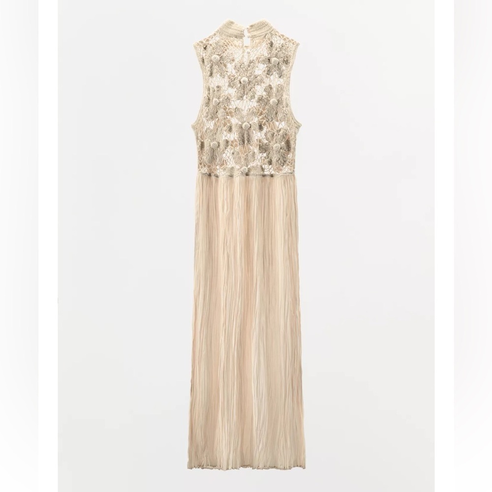 Zara Floral Embroidery Combination Dress - Picture 9 of 11